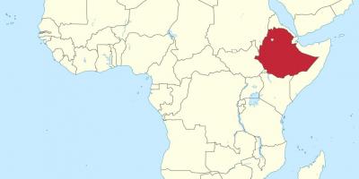 Mapu afriky ukazuje Etiópia