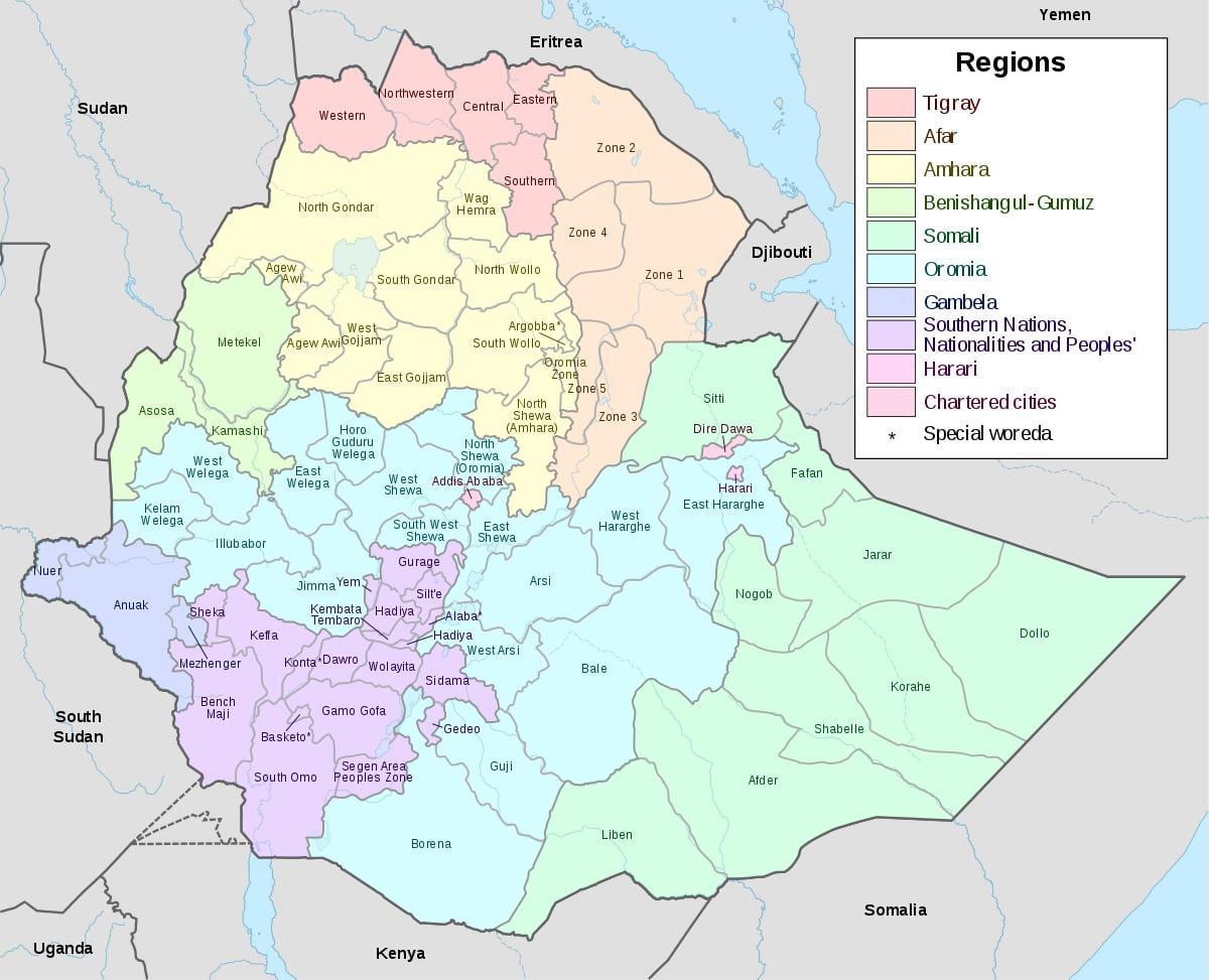 hawassa Etiópia mapu