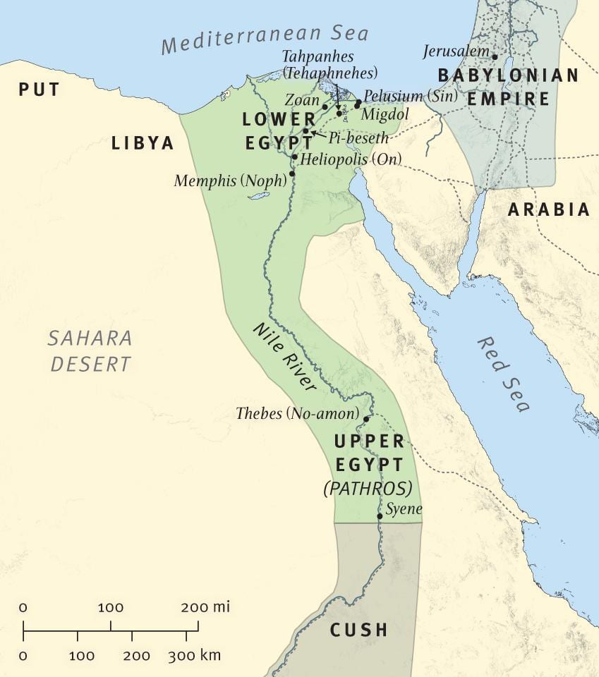 mapa biblické Etiópia