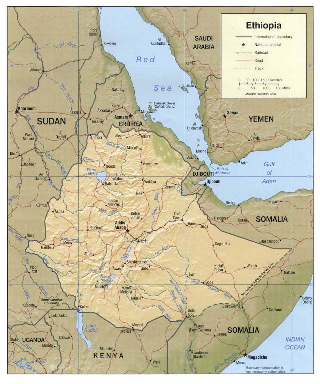 mapa Etiópia mapu 1980
