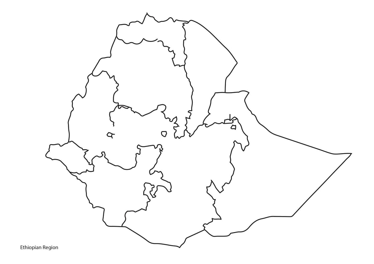 prázdna mapa Etiópia