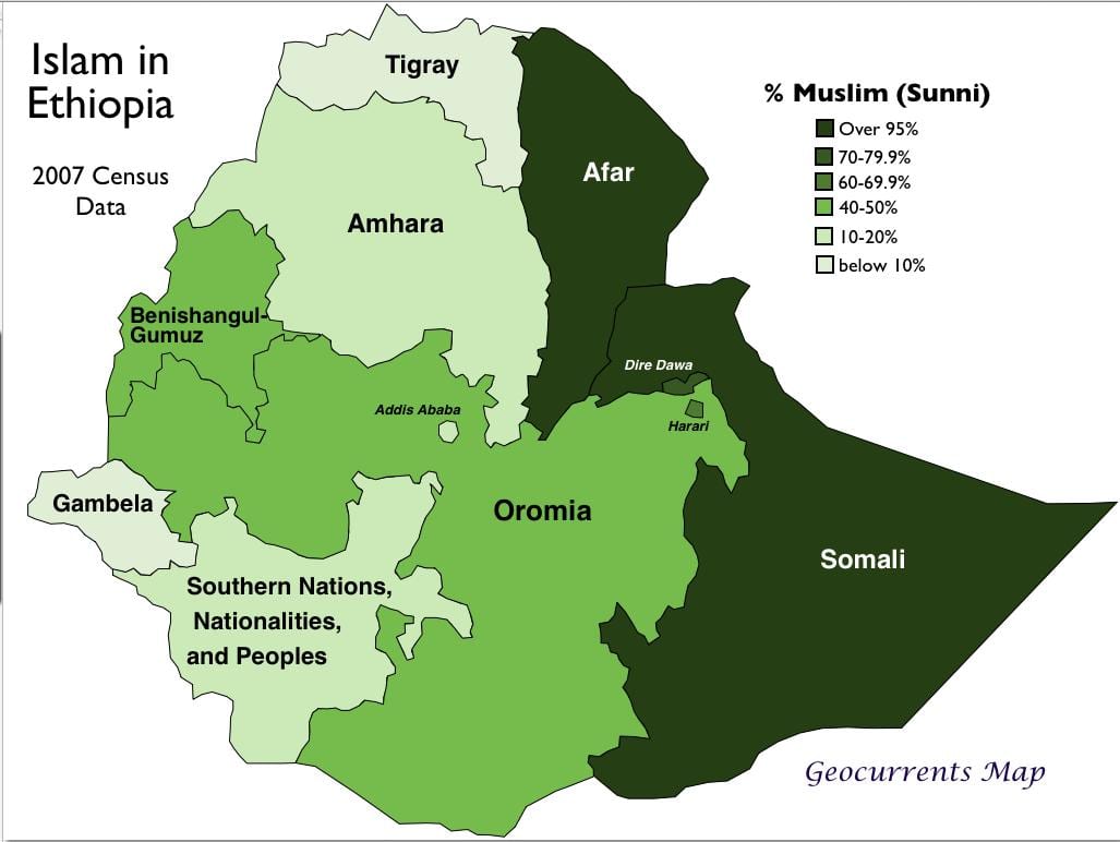 mapa Etiópskej kmene
