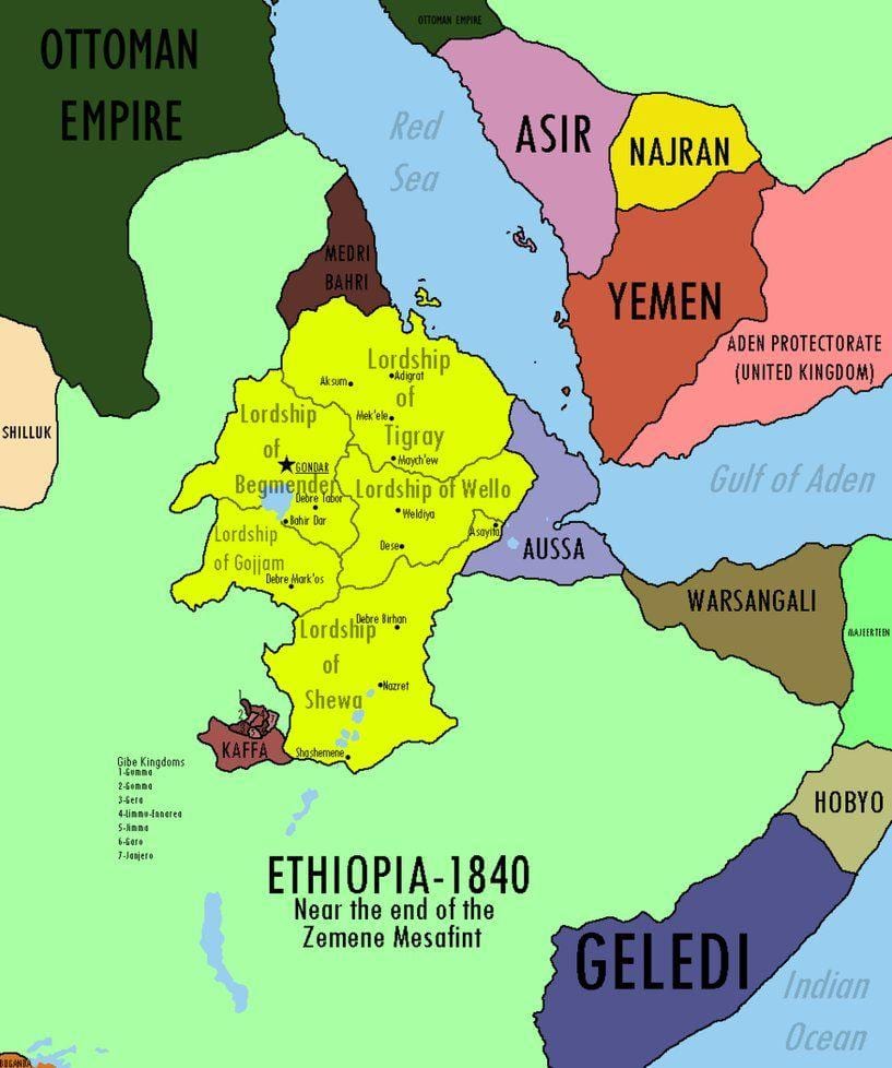 mapa Etiópskej ríše