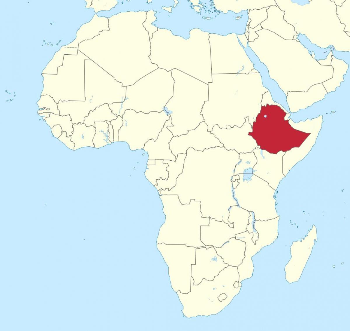 mapu afriky ukazuje Etiópia