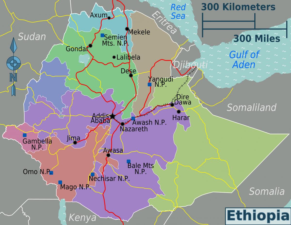 Etiópia mape polohu