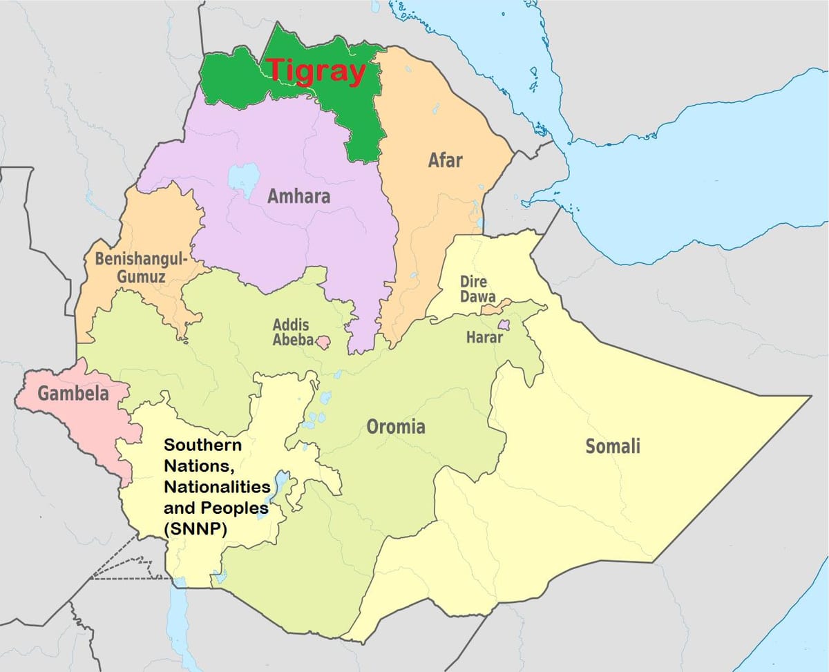 Etiópsky tigray mapu