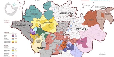 Mapa Etiópia káva