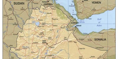 Mapa Etiópia mapu 1980