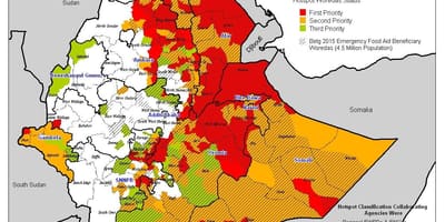 Mapa Etiópia sucho