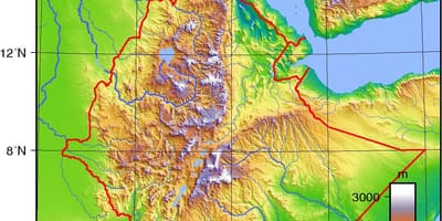 Etiópskej vysočine afrika mapa