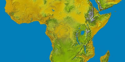 Mapa Etiópskej vysočine na svete