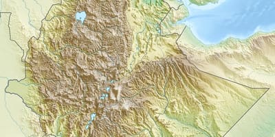 Mapa Etiópskej horách
