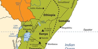 Mapa Etiópskej planiny afrika