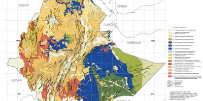 Mapa geologická mapa Etiópia