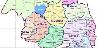Etiópia gondar mapu