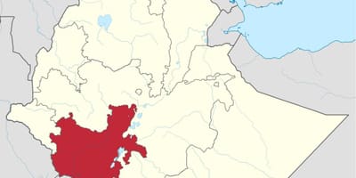 Mapa južnej Etiópii