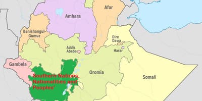 Mapa snnpr Etiópia