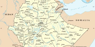 Politická mapa Etiópia